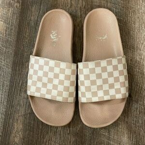 Vans slides blush pink and white, 8.5